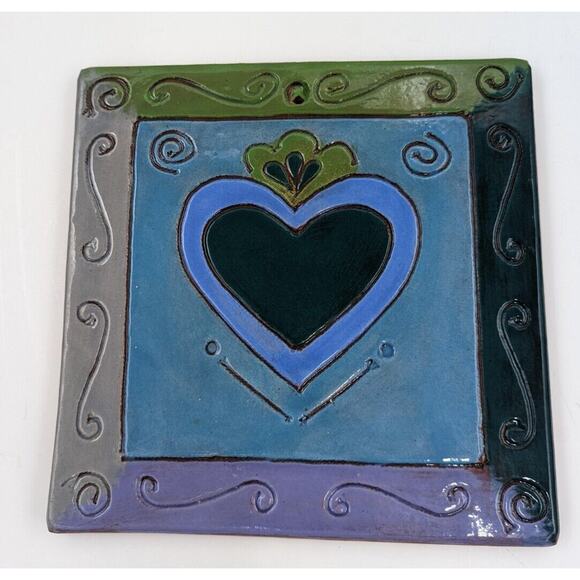 Set of 4 Art Tile, Trivet, Wall Plaque of Heart - Museum of Fine Arts Boston - Picture 5 of 7